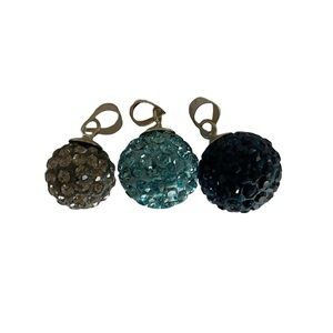Set of 3 Pendants | Aqua Blue, Navy Blue, Gray | Brand New